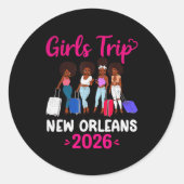 Girls Trip New Orleans 2026 Squad Matching Outfit  Ronde Sticker (Voorkant)