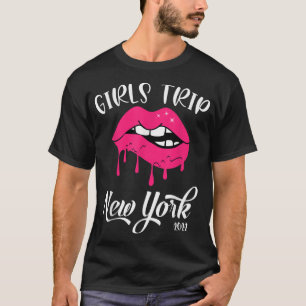 Girls Trip New York 2022 Vacation Squad Lips Women T-shirt