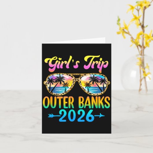 Girl's Trip Outer Banks 2026 Summer Vacation Sungl Kaart (Gele Bloem)