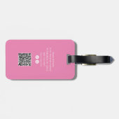 Girls Trip | Trendy Script op roze en QR-code Bagagelabel (Achterkant horizontaal)