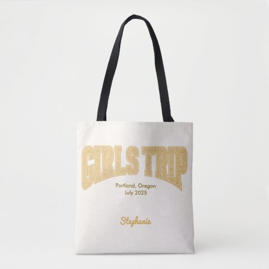 GIRLS TRIP Varsity Zomer Zonsondergang Ditzy Bloem Tote Bag (Voorkant)