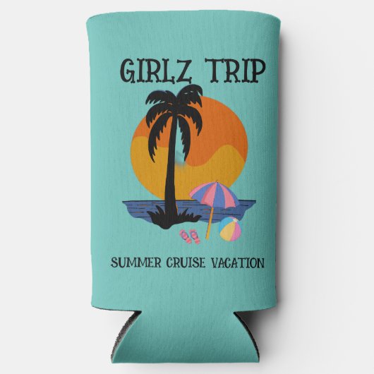Girls trip zomervakantie, zomer seltzer blikjeskoeler (Voorkant)