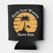 Girls Tropical Beach Vacation Summer Koelbox Blikjeskoeler (Achterkant)