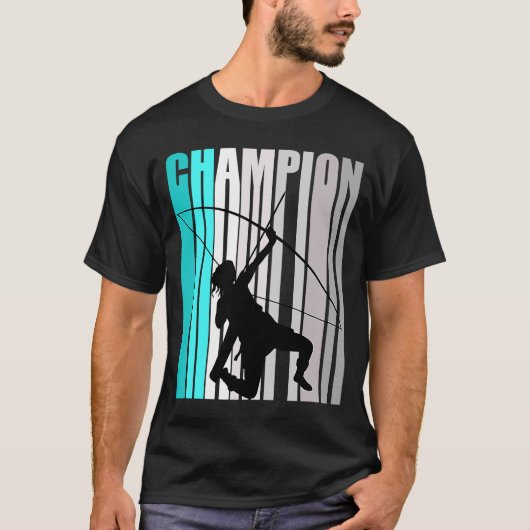 Girls Turquoise Archery Champion Birthday Archer T-shirt (Voorkant)