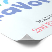 Girls Two Cool 2nd Birthday Rainbow Favor Poster (Hoek)