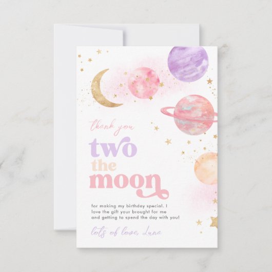 Girl's Two the Moon Dankjewel kaarten (Voorkant)