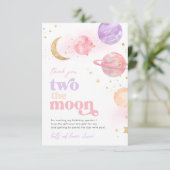 Girl's Two the Moon Dankjewel kaarten (Staand voorkant)