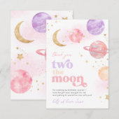 Girl's Two the Moon Dankjewel kaarten (Voorkant / Achterkant)