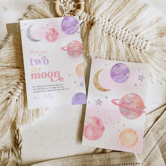 Girl's Two the Moon Dankjewel kaarten