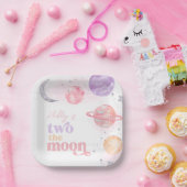 Girl's Two The Moon Party Borden Papieren Bordje (Feest)