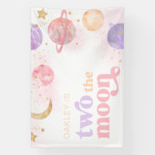 Girl's Two the Moon Space Party Banner (Meisje is  (Verticaal)