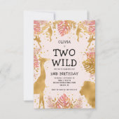 Girls Two Wild 2e verjaardag Oerwoud Safari Kaart (Voorkant)