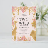 Girls Two Wild 2e verjaardag Oerwoud Safari Kaart (Staand voorkant)