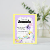 Girls Unicorn Birthday Invitation (Staand voorkant)