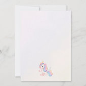 Girls Unicorn Birthday Invitation Kaart (Achterkant)