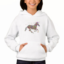 Girls Unicorn Print Hoodie