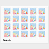 Girls Unicorn Vierkante Sticker (Vel)