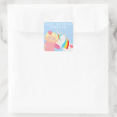 Girls Unicorn Vierkante Sticker (Tas)