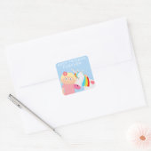 Girls Unicorn Vierkante Sticker (Envelop)