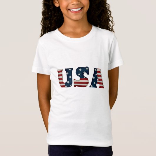 Girl's USA Baby Doll T-shirt (Voorkant)