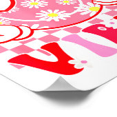 Girls Valentines Day Cute Smile Face Valentine Vib Poster (Hoek)