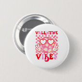 Girls Valentines Day Cute Smile Face Valentine Vib Ronde Button 5,7 Cm (Voorkant /achterkant)