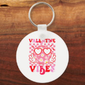 Girls Valentines Day Cute Smile Face Valentine Vib Sleutelhanger (Voorkant)