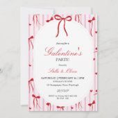 Girls Valentine's Day Invite Pink & Red Kaart (Voorkant)