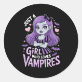 Girls Vamre  Ronde Sticker (Voorkant)