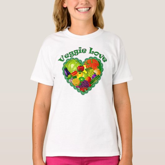 Girls Veggie Love Cami T-shirt (Voorkant)