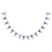 Girl's Verjaardag Pastel Lofi Floral Bunting Vlagg Vlaggetjes (Alle)
