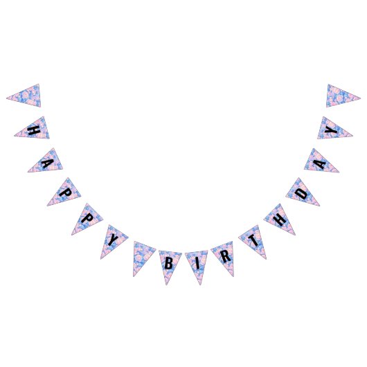 Girl's Verjaardag Pastel Lofi Floral Bunting Vlagg Vlaggetjes (Alle)