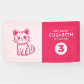 Girl's verjaardagsfeestje met aangepaste kleuren k spandoek (Horizontaal)