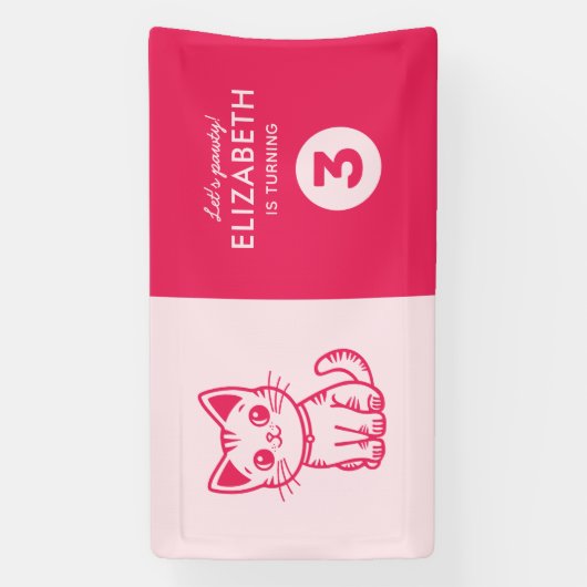 Girl's verjaardagsfeestje met aangepaste kleuren k spandoek