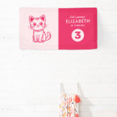 Girl's verjaardagsfeestje met aangepaste kleuren k spandoek (Insitu)