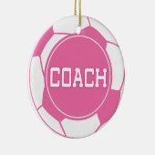 Girls Voetbal coach Gift Idee Keramisch Ornament (Rechts)