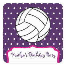 Girl's Volleybal Verjaardagsfeest - Paarse W Roze