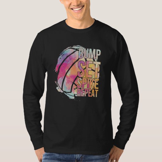 Girls Volleyball Bump Set Spike Repeat Volleyball  T-shirt (Voorkant)