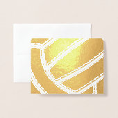 Girl's volleyball sports related birthday gold folie kaarten (Voorkant met envelop)
