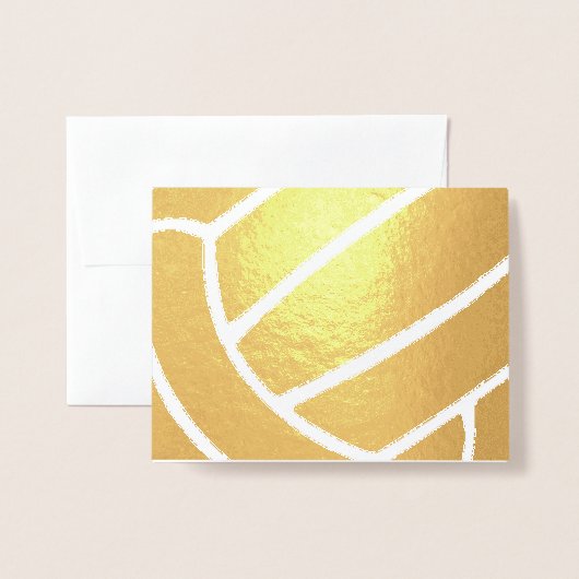 Girl's volleyball sports related birthday gold folie kaarten (Voorkant met envelop)