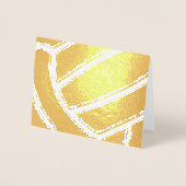 Girl's volleyball sports related birthday gold folie kaarten (Voorkant)