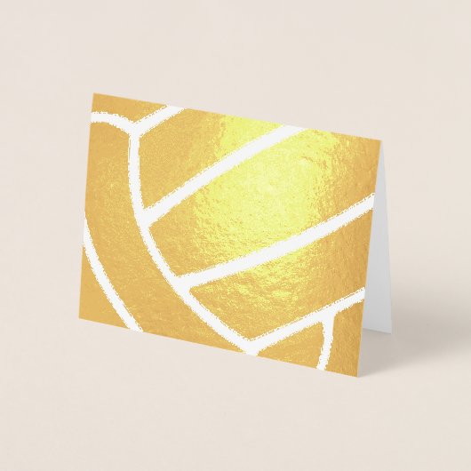 Girl's volleyball sports related birthday gold folie kaarten (Voorkant)