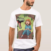 Girls vs Beast in the Mountain Realm T-shirt (Voorkant)