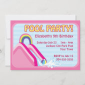 Girls Water Slide Birthday Kaart (Voorkant)