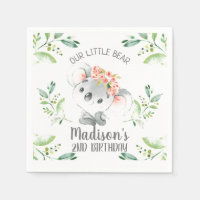 Girls Waterverf Koala Beer Birthday Paper