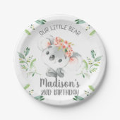 Girls Waterverf Koala Beer Birthday Papieren Bordje (Voorkant)
