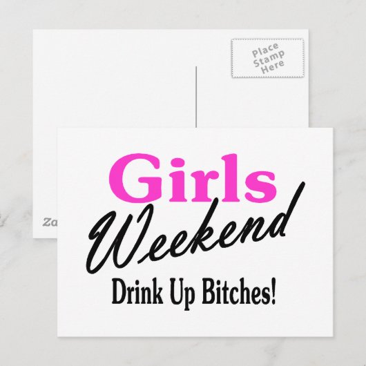 Girls Weekend Briefkaart (Voorkant / Achterkant)