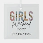 Girls Weekend Cheetah Print Girls reisweg Glas Ornament (Voorkant)