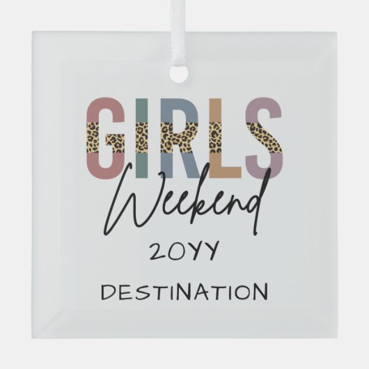 Girls Weekend Cheetah Print Girls reisweg Glas Ornament (Voorkant)
