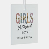 Girls Weekend Cheetah Print Girls reisweg Glas Ornament (Voorkant Rechts)